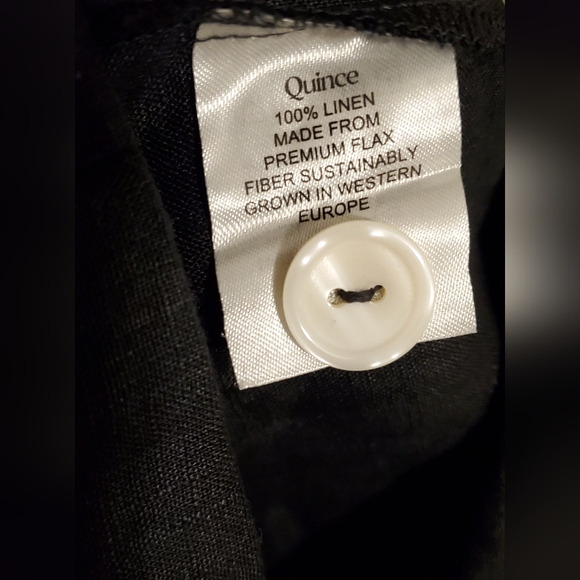 Quince European Linen Button Down Dress Black Size Small - Picture 7 of 8